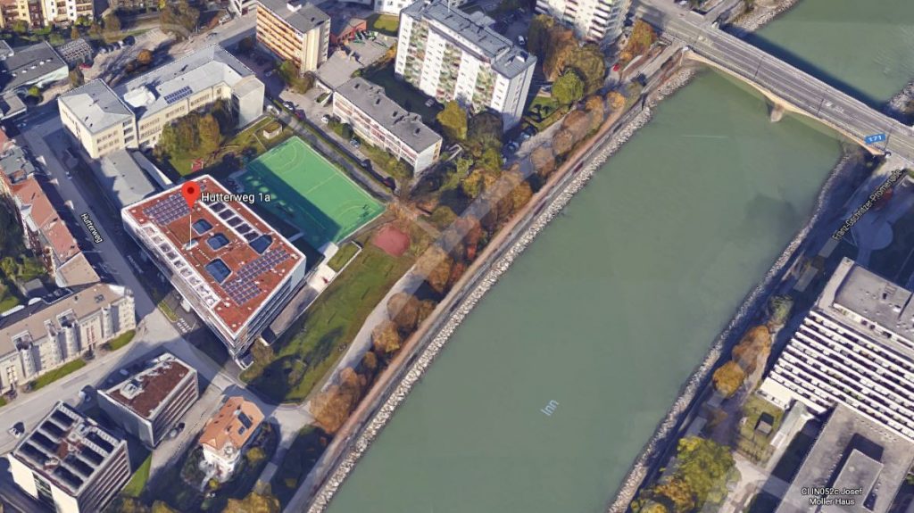 Google Maps-Bild zur Visualisierung der Position des Slackline Parks in dem der Vereinsslack stattfindet